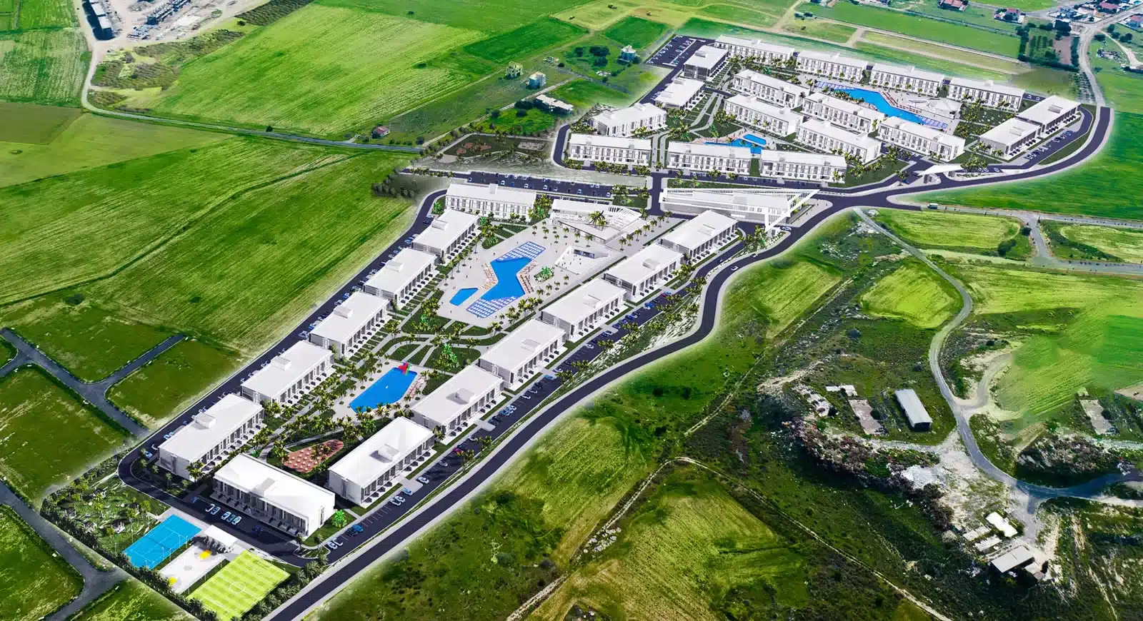 Gated Community in İskele mit Pools und Sportflächen